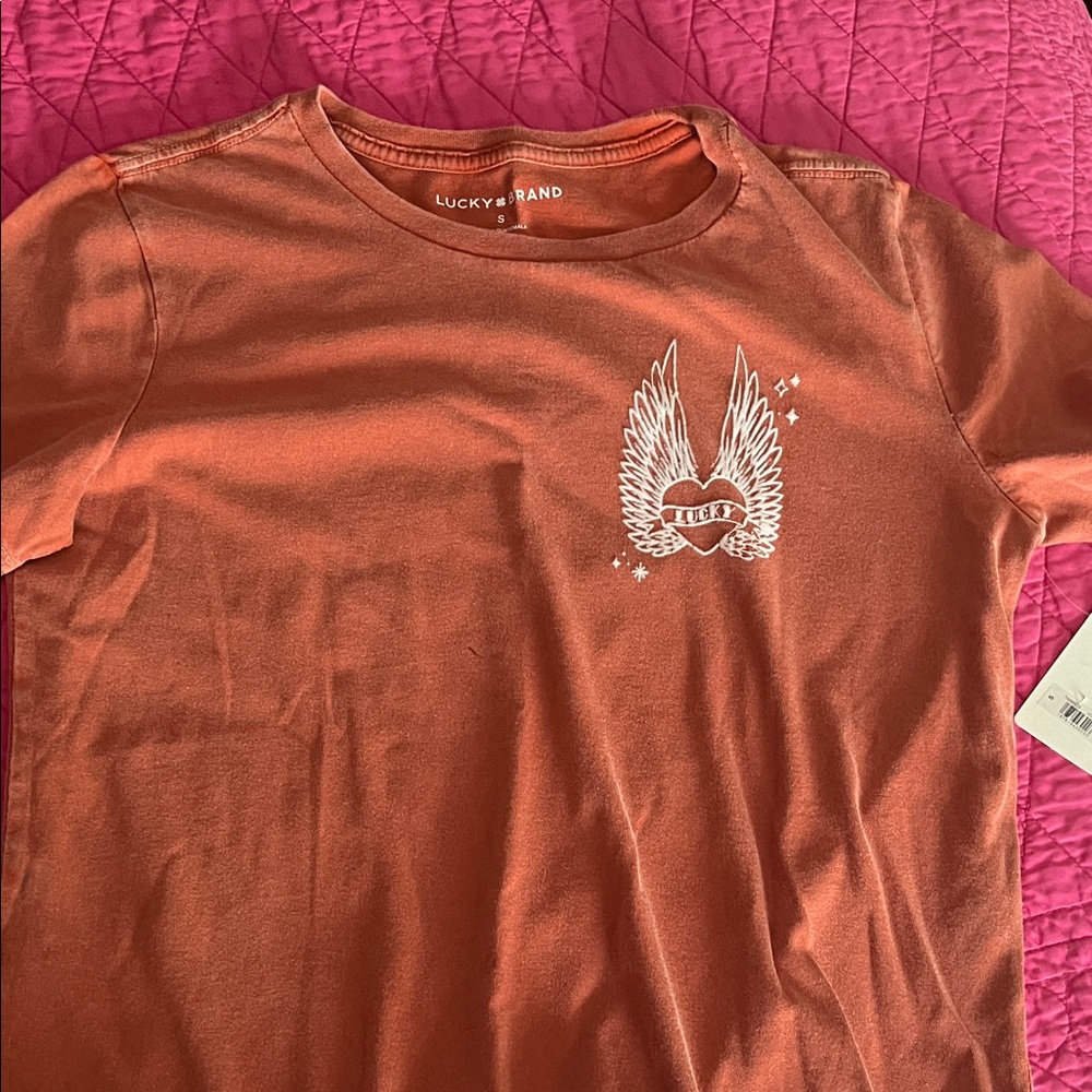 Lucky Brand Rust Winged Heart Tee